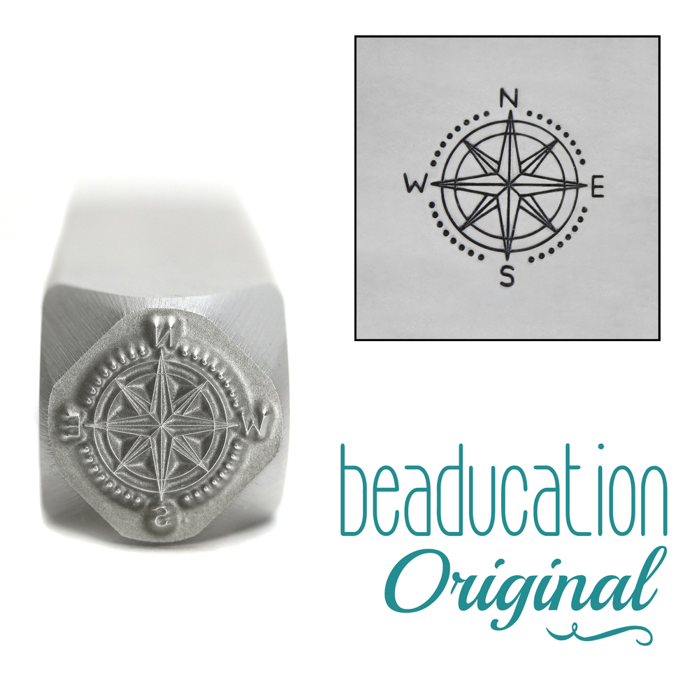 Metal Stamping Tools Compass Metal Design Stamp, 10mm - Beaducation Original